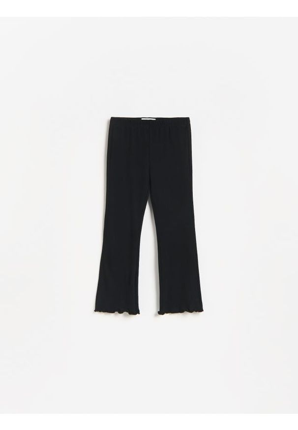 Reserved - Legginsy flare - czarny. Kolor: czarny. Materiał: bawełna