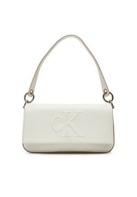 Calvin Klein Torebka Sculpted Flap Shoulder Pouch LV04K3148G Biały. Kolor: biały. Materiał: skórzane #4