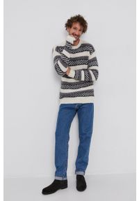 Sisley Sweter męski. Okazja: na co dzień. Materiał: materiał. Długość rękawa: długi rękaw. Długość: długie. Styl: casual #4