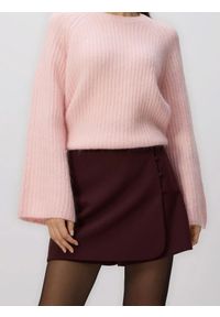 Reserved - Spódnico-szorty z dodatkiem wiskozy - bordowy. Kolor: czerwony. Materiał: wiskoza. Wzór: gładki #1