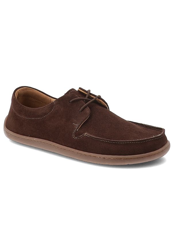 Brązowe Półbuty Armodo Skórzane Obuwie Damskie Barefoot. Okazja: na co dzień. Kolor: brązowy. Materiał: skóra. Styl: casual