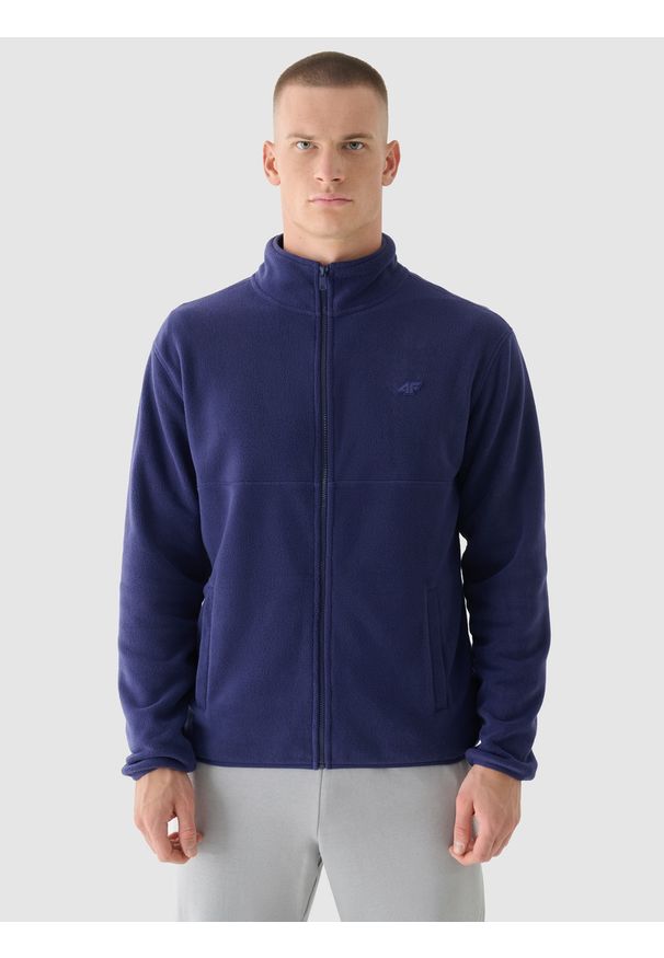 4f - 4F Polar regular ze stójką męski - granatowy XL. Typ kołnierza: kołnierzyk stójkowy. Kolor: niebieski. Materiał: polar. Wzór: gładki. Sezon: zima. Sport: narciarstwo, turystyka piesza, wspinaczka, snowboard