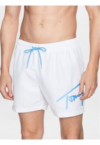 Tommy Jeans Szorty kąpielowe UM0UM02862 Biały Regular Fit. Kolor: biały. Materiał: syntetyk