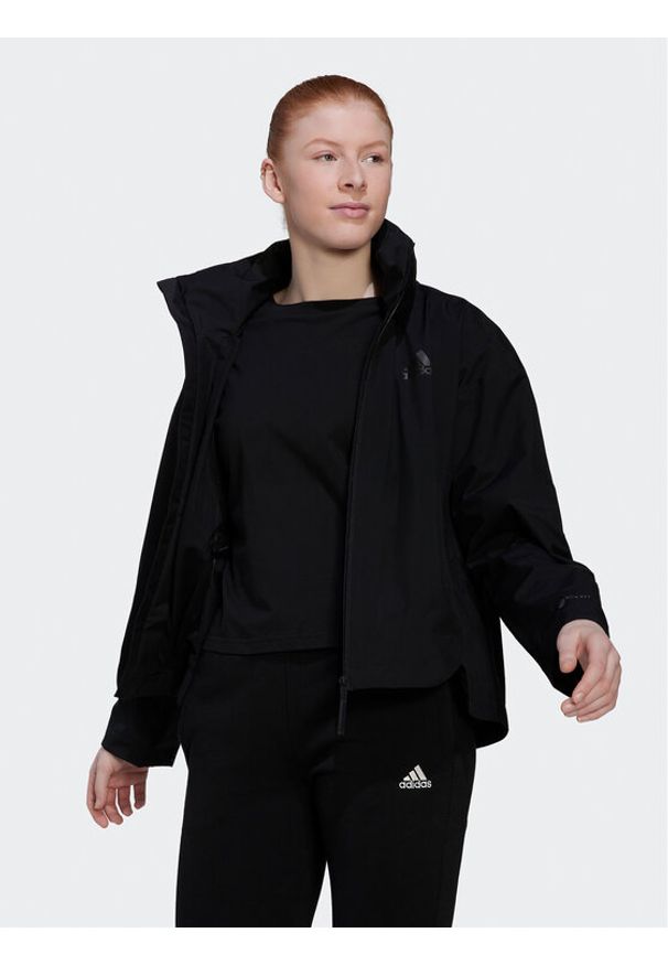 Adidas - adidas Kurtka przeciwdeszczowa Terrex Traveer RAIN.RDY HG6021 Czarny Loose Fit. Kolor: czarny. Materiał: syntetyk