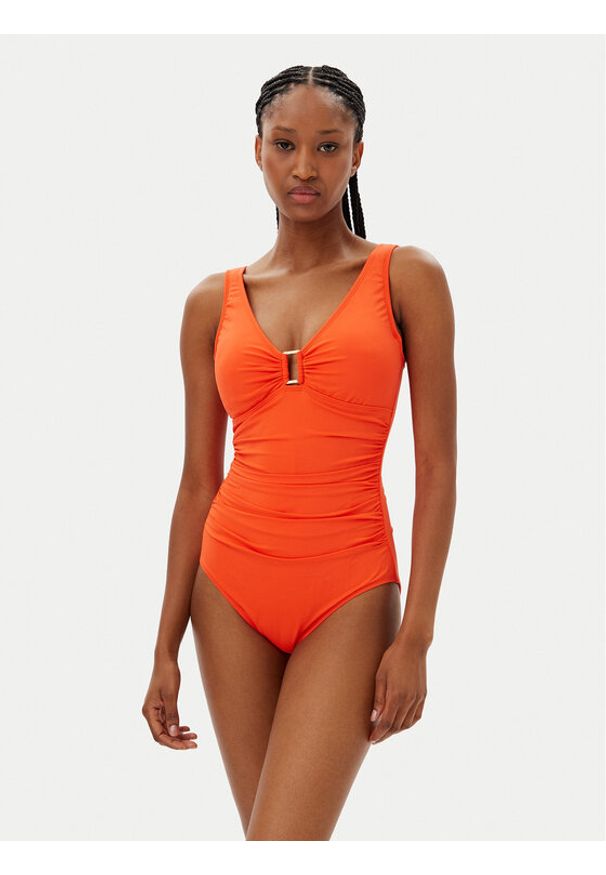 Lauren Ralph Lauren - LAUREN RALPH LAUREN Strój kąpielowy 20201016 Pomarańczowy. Kolor: pomarańczowy. Materiał: syntetyk