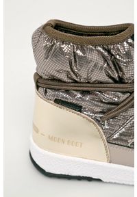 Moon Boot - Śniegowce dziecięce. Nosek buta: okrągły. Zapięcie: sznurówki. Kolor: złoty. Materiał: guma