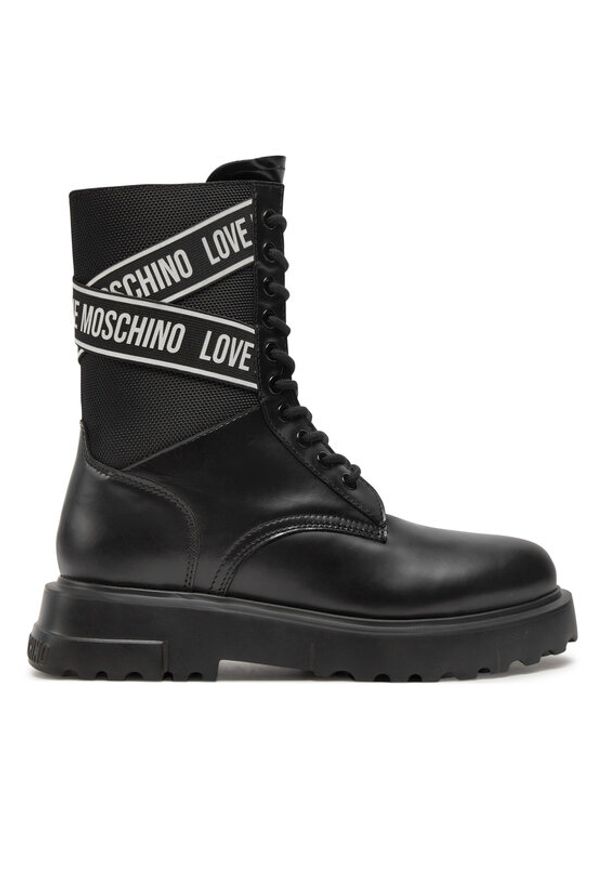 Love Moschino - LOVE MOSCHINO Botki JA24094G1LIA700A Czarny. Kolor: czarny. Materiał: skóra