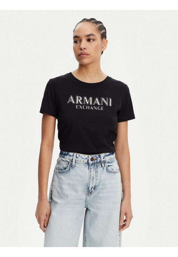 Armani Exchange T-Shirt XW000387 AF10354 UC001 Czarny Regular Fit. Kolor: czarny. Materiał: bawełna