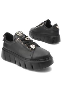CheBello - Czarne Sneakersy Chebello Modne Obuwie Damskie Na Platformie. Kolor: czarny. Obcas: na platformie #6