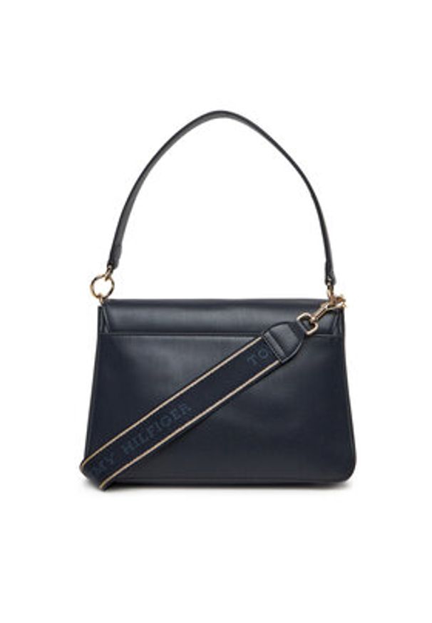TOMMY HILFIGER - Tommy Hilfiger Torebka Th Joy Shoulder Bag AW0AW16815 Granatowy. Kolor: niebieski. Materiał: skórzane