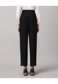Tory Burch - TORY BURCH - Czarne spodnie z krepy. Stan: podwyższony. Kolor: czarny. Materiał: materiał. Długość: długie #3