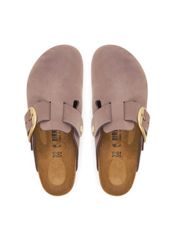 Birkenstock Klapki Boston Big Buckle 1030544 Beżowy. Kolor: beżowy. Materiał: skóra, nubuk