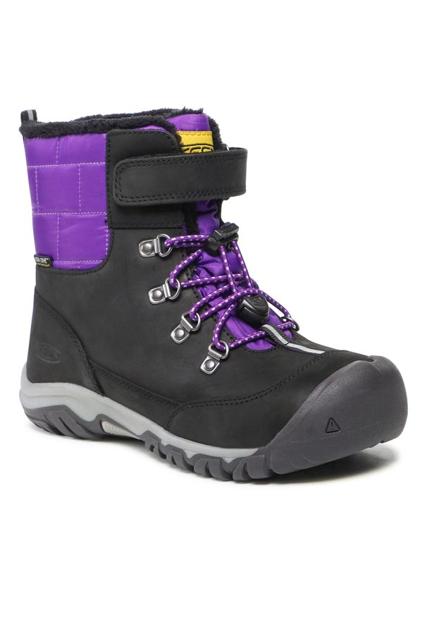 keen - Śniegowce Keen - Greta Boot Wp 1025522 Black/Purple. Kolor: czarny. Materiał: nubuk, skóra