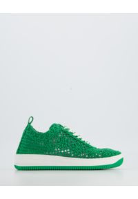 Venezia - ZIELONE SNEAKERSY Z MATERIAŁU RMS-175S GREEN. Kolor: zielony. Materiał: materiał. Obcas: na obcasie. Wysokość obcasa: średni