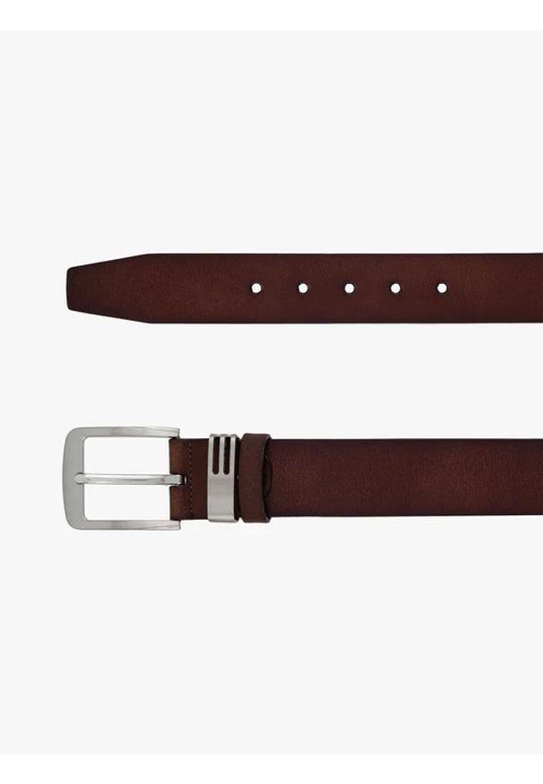 Ryłko - Brązowy pasek ze skóry licowej. Kolor: brązowy. Materiał: skóra. Styl: klasyczny, street, elegancki