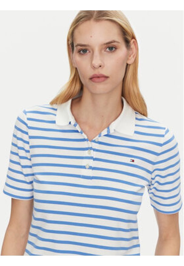 TOMMY HILFIGER - Tommy Hilfiger Polo 1985 WW0WW43224 Błękitny Regular Fit. Typ kołnierza: polo. Kolor: niebieski. Materiał: bawełna