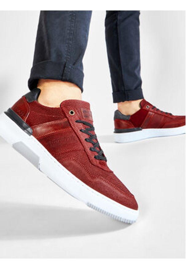 QUAZI Sneakersy QZ-06-06-001056 Bordowy. Kolor: czerwony. Materiał: nubuk, skóra