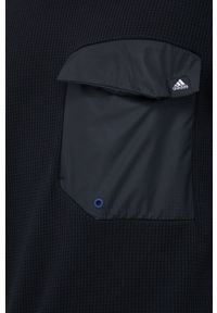 adidas Performance Bluza męska kolor czarny z aplikacją. Kolor: czarny. Materiał: dzianina, materiał. Wzór: aplikacja