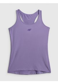 4f - 4F Top treningowy slim szybkoschnący damski - fioletowy S. Kolor: fioletowy. Materiał: skóra. Sport: fitness #1