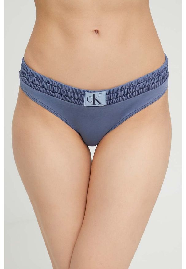 Calvin Klein figi kąpielowe kolor granatowy. Kolor: niebieski. Materiał: materiał