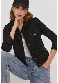 Vero Moda Kurtka jeansowa kolor czarny przejściowa. Okazja: na co dzień. Kolor: czarny. Materiał: jeans. Styl: casual