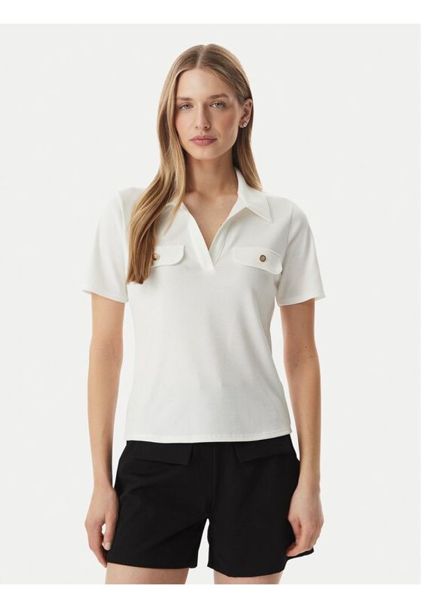 Morgan Polo 251-DROSSO Biały Regular Fit. Typ kołnierza: polo. Kolor: biały. Materiał: syntetyk