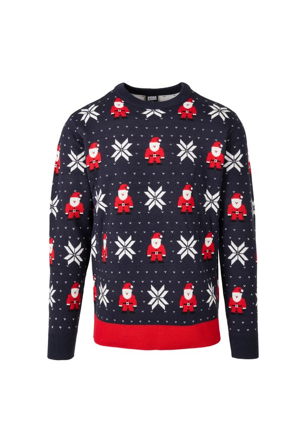 Bluza Urban Classics Mikołaj i płatki śniegu. Kolor: niebieski, biały, wielokolorowy. Sezon: zima