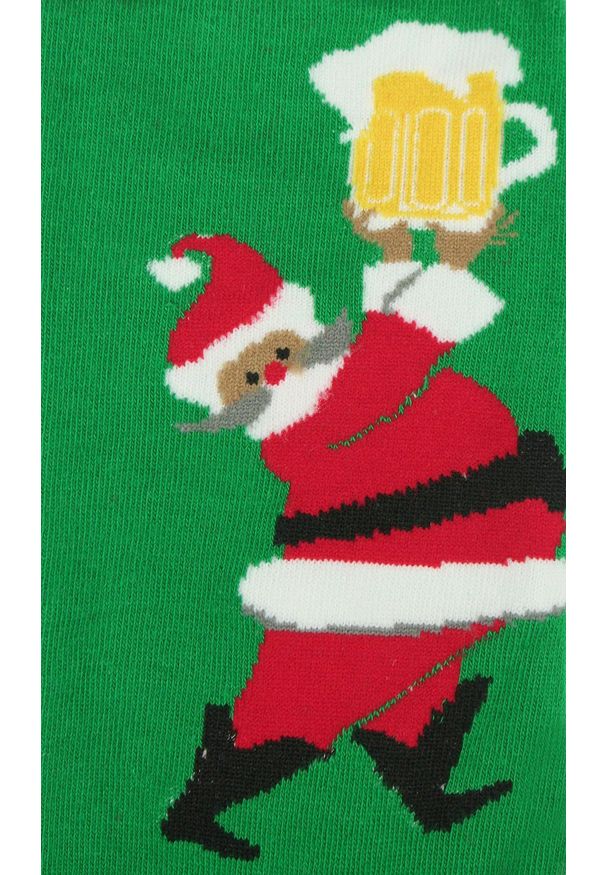 Świąteczne Skarpetki - Alties - Mikołaj z Kuflem Piwa. Kolor: wielokolorowy. Materiał: poliester, bawełna, elastan