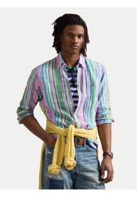 Polo Ralph Lauren Koszula 710968973001 Kolorowy Custom Fit. Typ kołnierza: polo. Materiał: len. Wzór: kolorowy