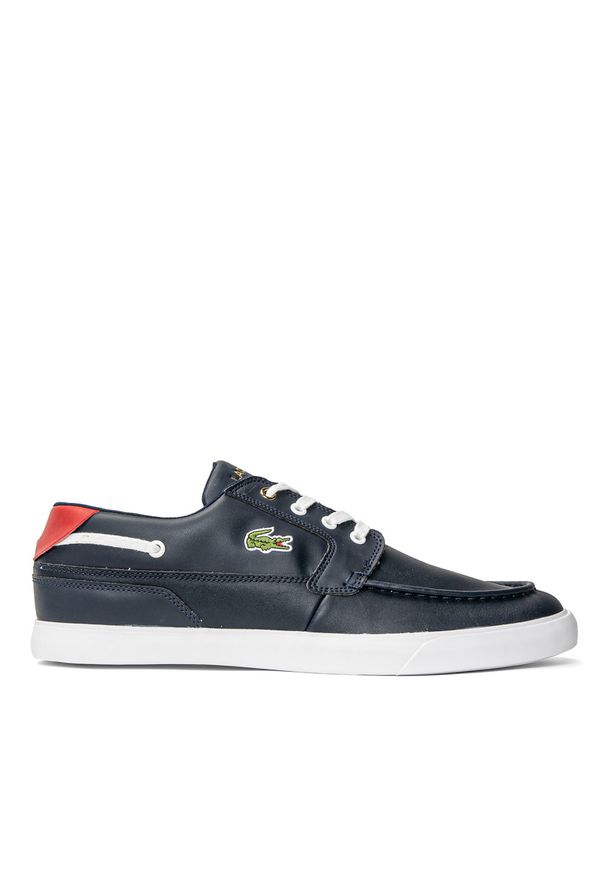 Sneakersy męskie granatowe Lacoste Bayliss Deck 0121 1. Kolor: niebieski. Materiał: dzianina. Sezon: lato. Sport: bieganie