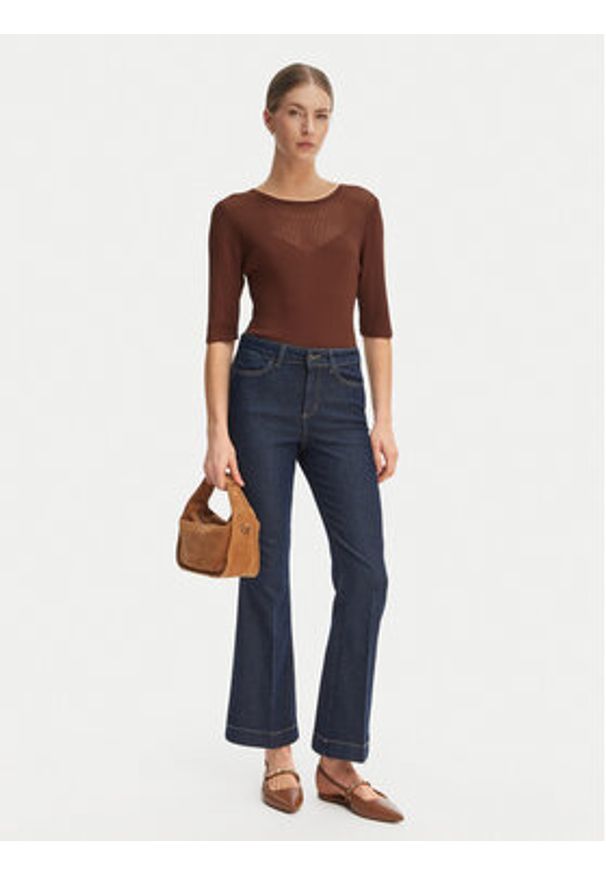 Rinascimento Bluzka CFM0012240003 Brązowy Slim Fit. Kolor: brązowy. Materiał: syntetyk