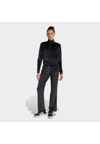 Adidas - Dres Glam Velvet. Kolor: czarny. Materiał: dresówka. Sport: fitness #1