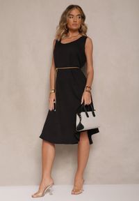 Renee - Czarna Basicowa Sukienka o Rozkloszowanym Kroju Mevolira. Okazja: na co dzień. Kolor: czarny. Typ sukienki: rozkloszowane. Styl: klasyczny, elegancki, casual #4