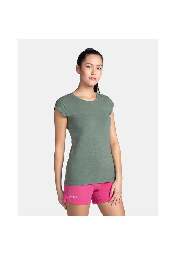 Bawełniana koszulka damska Kilpi PROMO-W. Kolor: zielony. Materiał: bawełna