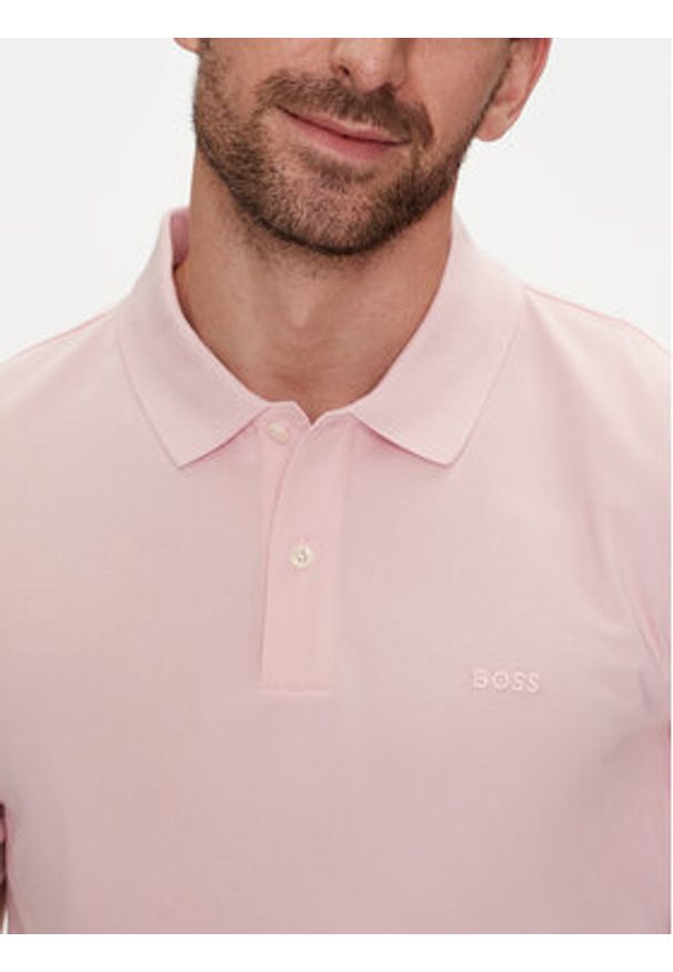 BOSS - Boss Polo Pallas 50468301 Różowy Regular Fit. Typ kołnierza: polo. Kolor: różowy. Materiał: bawełna