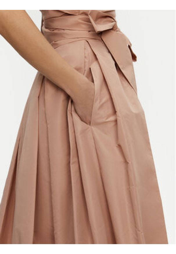 Pinko - PINKO Spódnica trapezowa Taffeta 104913 Y3LE Beżowy Regular Fit. Kolor: beżowy. Materiał: syntetyk