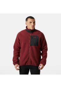 Kurtka z dresu Helly Hansen Panorama Pile Block. Kolor: czerwony. Materiał: dresówka. Sport: turystyka piesza