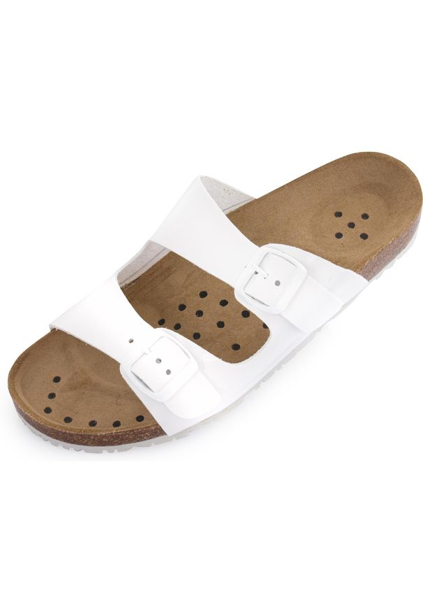 ZUMBA WEAR - Kapcie Medyczne Abeba White 41 - Antypoślizgowe i Higieniczne. Kolor: biały. Materiał: syntetyk, skóra, materiał. Sport: taniec, joga i pilates