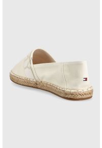 TOMMY HILFIGER - Tommy Hilfiger espadryle Tommy Webbing kolor biały. Nosek buta: okrągły. Kolor: biały. Materiał: materiał, guma. Wzór: gładki #4