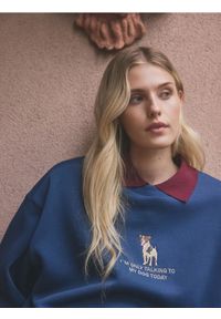 Reserved - Sweter z kołnierzykiem polo - bordowy. Typ kołnierza: polo. Kolor: czerwony. Materiał: dzianina. Wzór: gładki