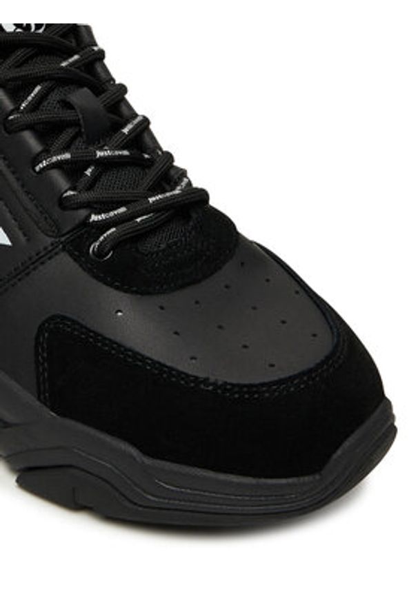 Just Cavalli Sneakersy 79QA3SH1 Czarny. Kolor: czarny. Materiał: skóra