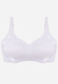 Born2be - Biały Biustonosz z Usztywnianymi Miseczkami i Transparentną Wstawką Zeriga. Kolor: biały. Wzór: gładki #4