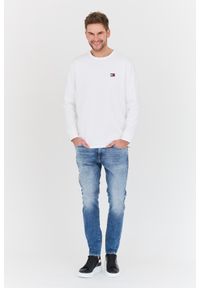 Tommy Jeans - TOMMY JEANS Biały męski longsleeve, Rozmiar L. Kolor: biały. Długość rękawa: długi rękaw #4
