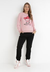 Born2be - Różowa Bluza Peranassa. Kolor: różowy. Materiał: jeans, bawełna. Wzór: napisy, nadruk #2