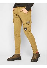 Alpha Industries Spodnie materiałowe Petrol Patch 178207 Zielony Slim Fit. Kolor: zielony. Materiał: materiał, bawełna