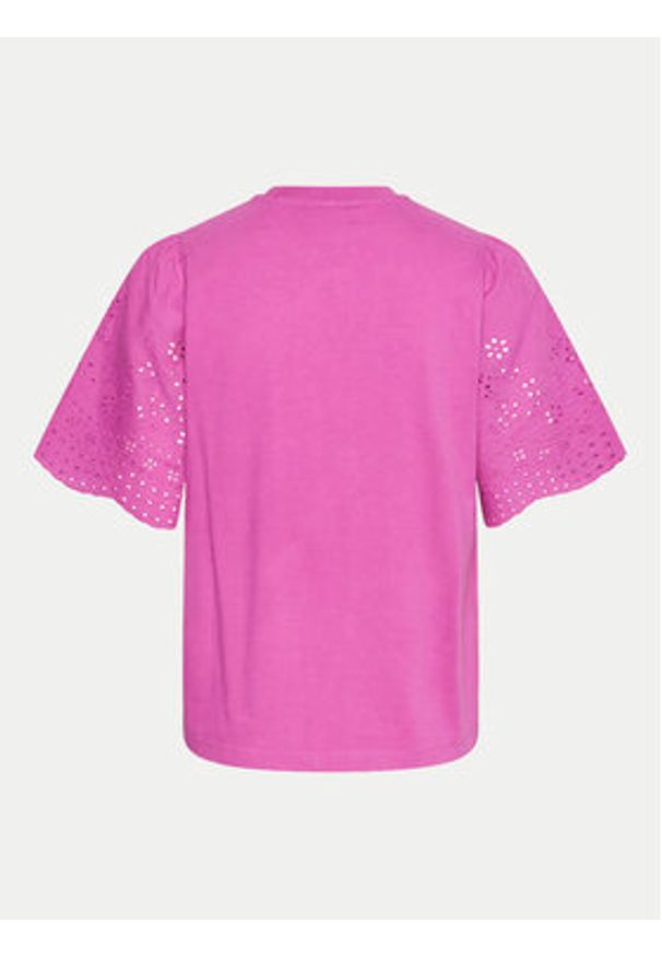 YAS T-Shirt Lex 26033890 Różowy Regular Fit. Kolor: różowy. Materiał: bawełna