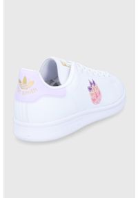 adidas Originals Buty Stan Smith GZ8142 kolor biały na płaskiej podeszwie. Nosek buta: okrągły. Zapięcie: sznurówki. Kolor: biały. Materiał: materiał. Obcas: na obcasie, na płaskiej podeszwie. Model: Adidas Stan Smith. Wysokość obcasa: niski #2