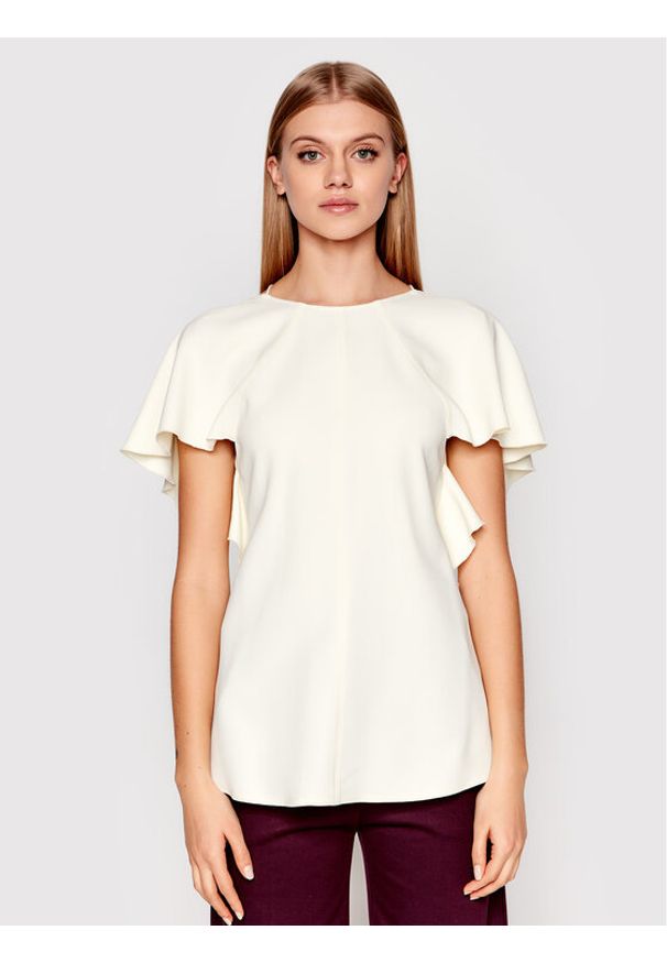 Victoria Victoria Beckham Bluzka Drape 1122WTP003178B Żółty Regular Fit. Kolor: żółty. Materiał: wiskoza