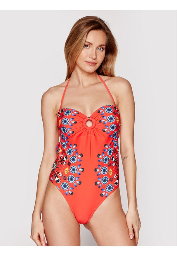 Desigual Strój kąpielowy Waikiki 21SWMK30 Czerwony. Kolor: czerwony. Materiał: syntetyk