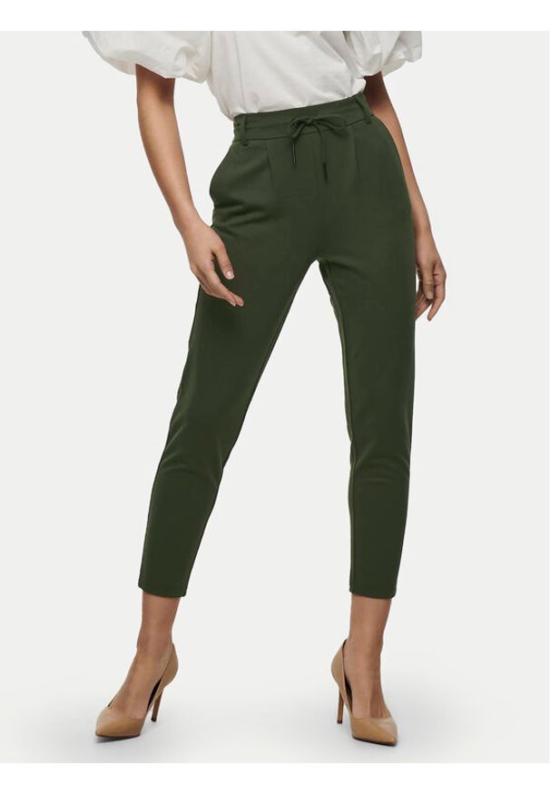 only - ONLY Spodnie materiałowe Poptrash 15115847 Khaki Regular Fit. Kolor: brązowy. Materiał: wiskoza, syntetyk